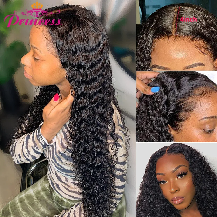 Парики из человеческих волос на сетке спереди 13x4 предварительно выщипанные для