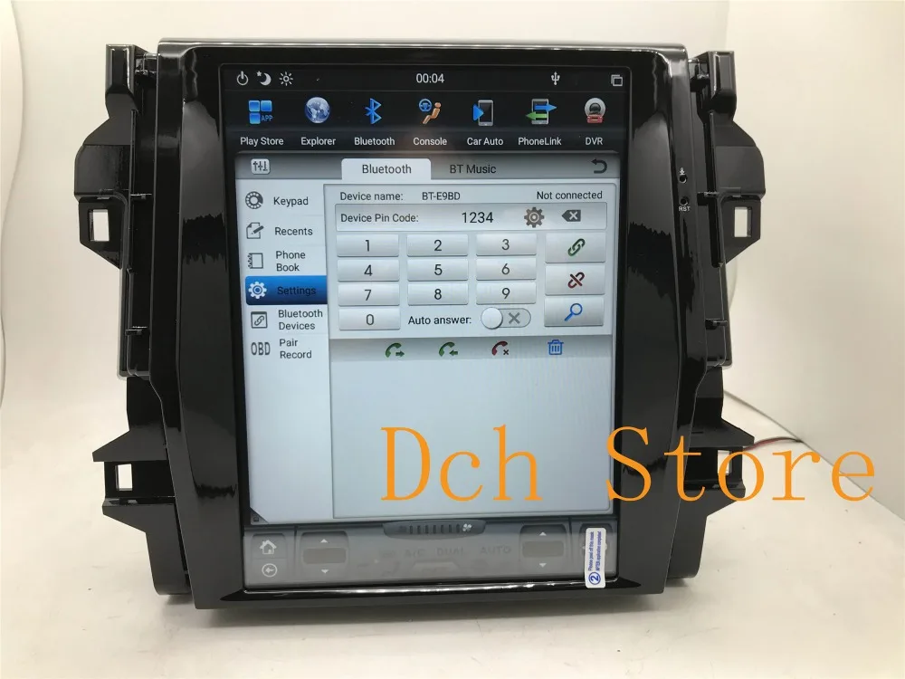 12,1 дюймов вертикальный tesla стиль Android 8,1 автомобильный dvd-плеер gps для Toyota Fortuner для авто AC px6 carplay