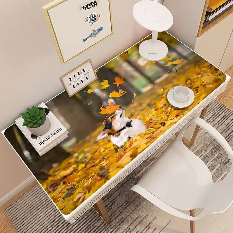 

Funny Cute Animal Corgi Dog Large Mouse Pad PC Computer Mat Size For Large Edge Locking Speed Version Game Keyboard Pad