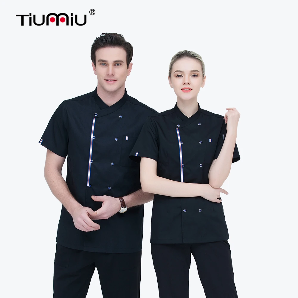 

Профессиональная куртка шеф-повара, летняя рубашка с коротким рукавом для кухни, ресторана, Униформа, шляпа, фартук, кейтеринг, Chaquetilla Cocinero