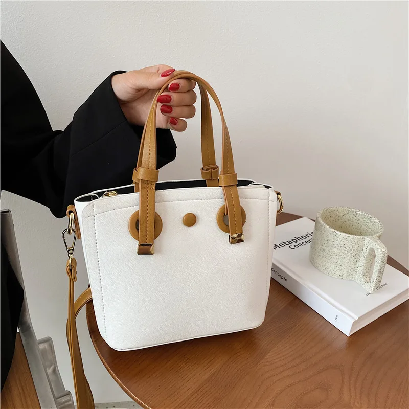 

Solid Color High-quality PU Leather Commuter Bag Women Handbag Hand-stitched Self-made Women's Single Shoulder Messenger Bag