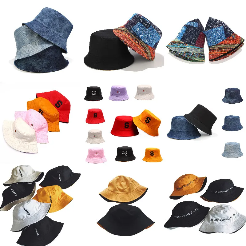 

Double Sided Wear Finger Something Embroidery Bucket Hat Men Women Summer Bucket Cap Hip Hop Hat Fisherman Hat