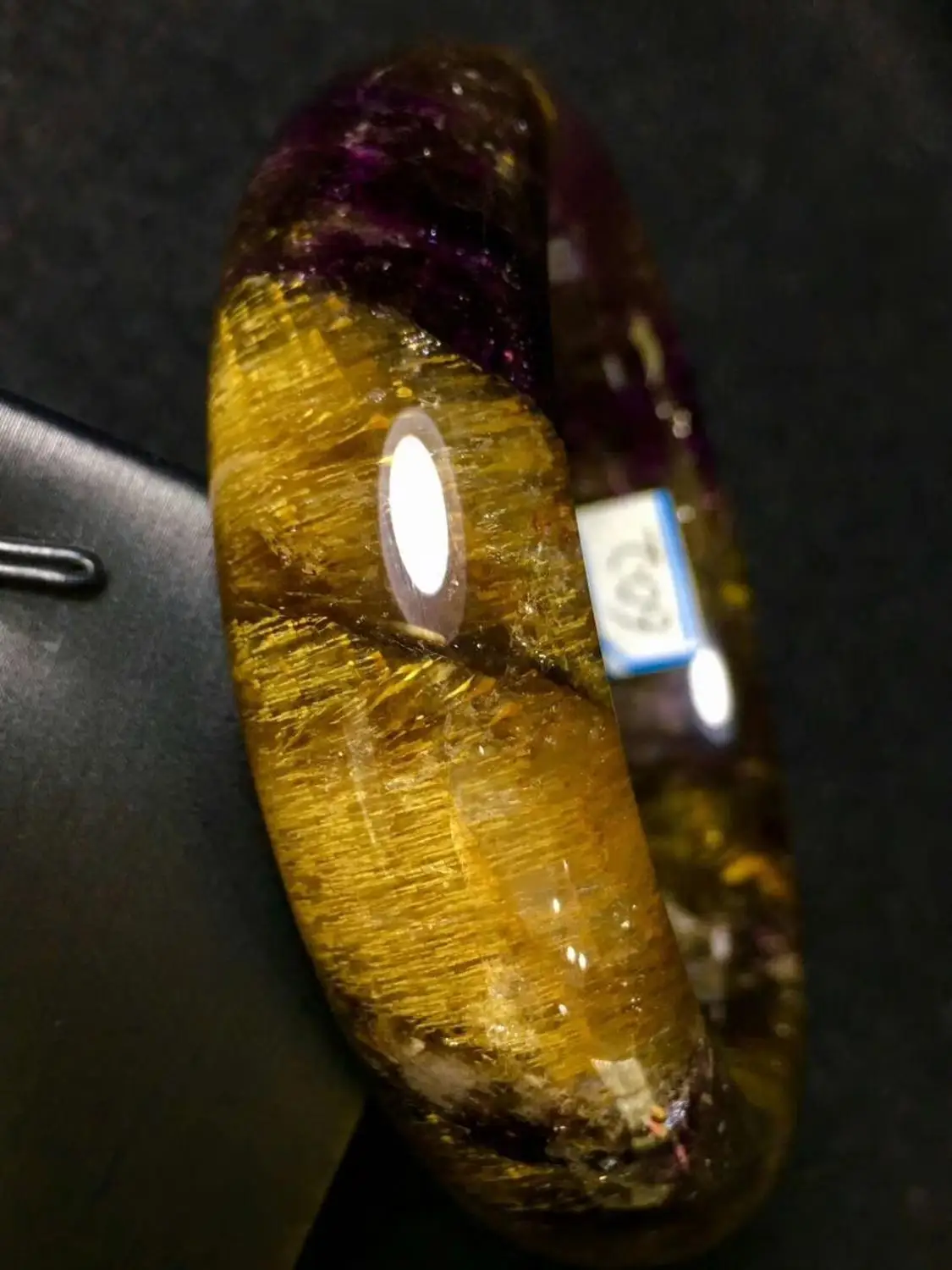 60 мм натуральный каксинит фиолетовый рутилированный кварцевый титановый