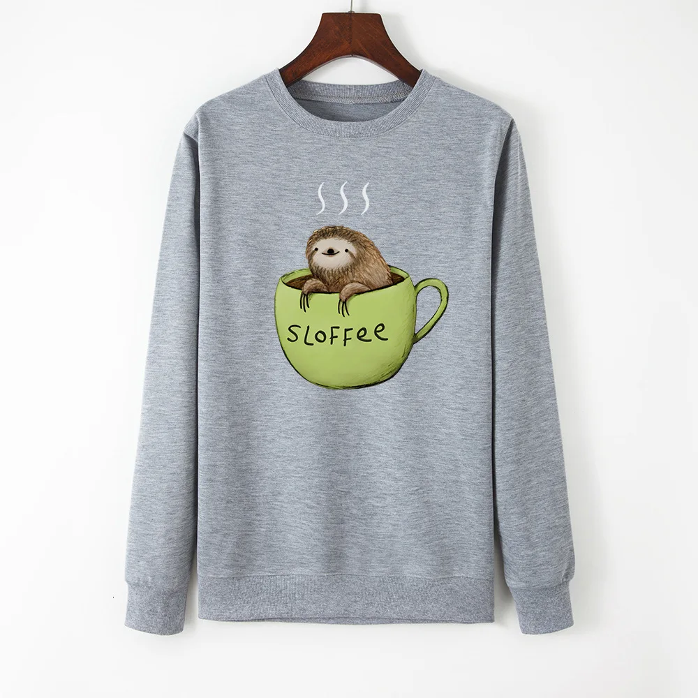 Костюм платье Ленивец Кофе круглый вырез с длинным рукавом толстовки Kpop Sudadera Mujer