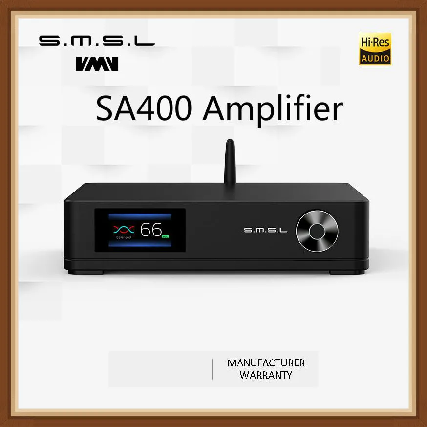 

SMSL SA400 Hifi Power Amplifier 230W RMS *2 4 Bluetooth5.0 NJW1195 Super Bass Preamp Output APT-X XLR RCA With Remote Control