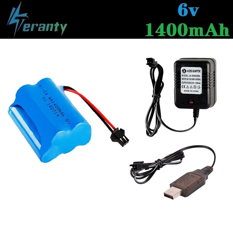 (SM Plug) Ni CD 6 в 1400 мАч аккумулятор + USB зарядное устройство для радиоуправляемых