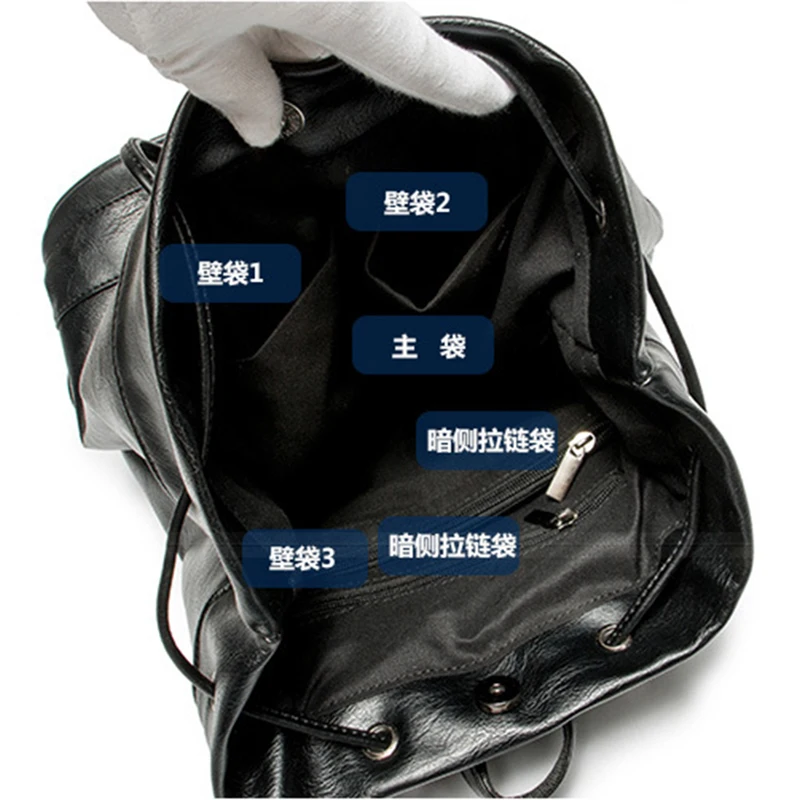 Рюкзак из искусственной кожи от известного бренда мужская сумка ведро на шнурке