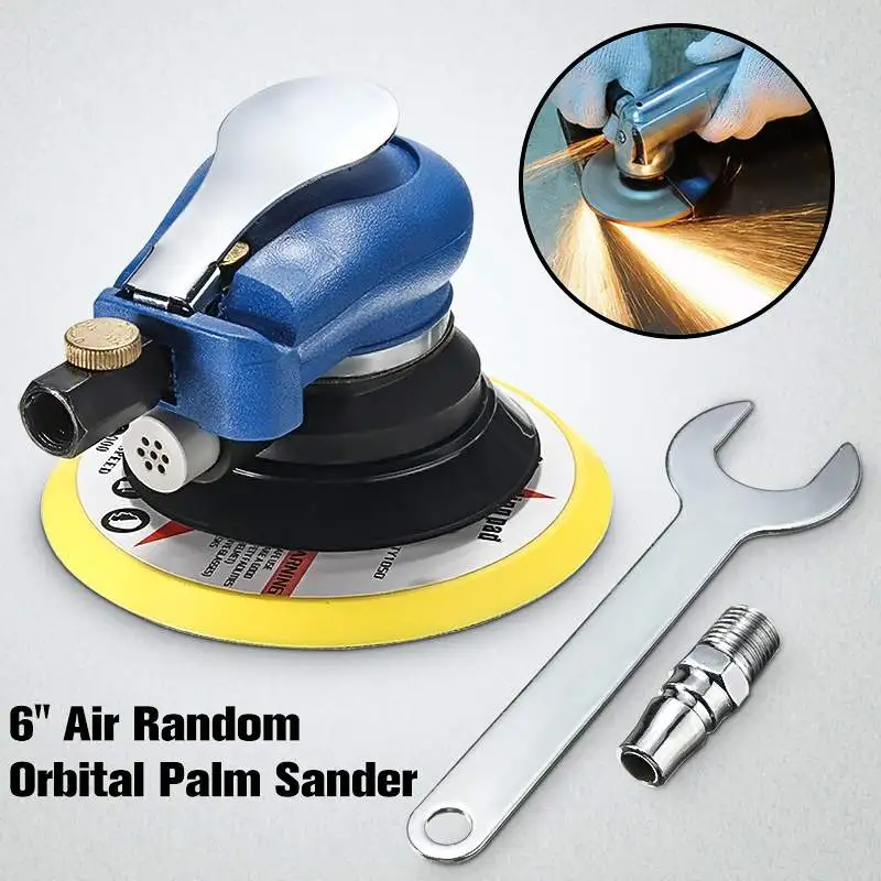 

6 Inch 10000rpm Round Air Palm Orbital Sander Random Polisher Grinder Sanding Tools with Wrench
