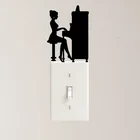 Пианино наклейка в музыкальном стиле виниловые Стикеры девушка инструмент светильник переключатель Классическая наклейка Стикеры автомобильных окон ноутбука домашний декор