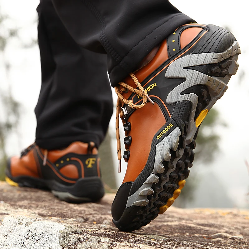 Новинка кожаная обувь для альпинизма Мужская Уличная водонепроницаемая и