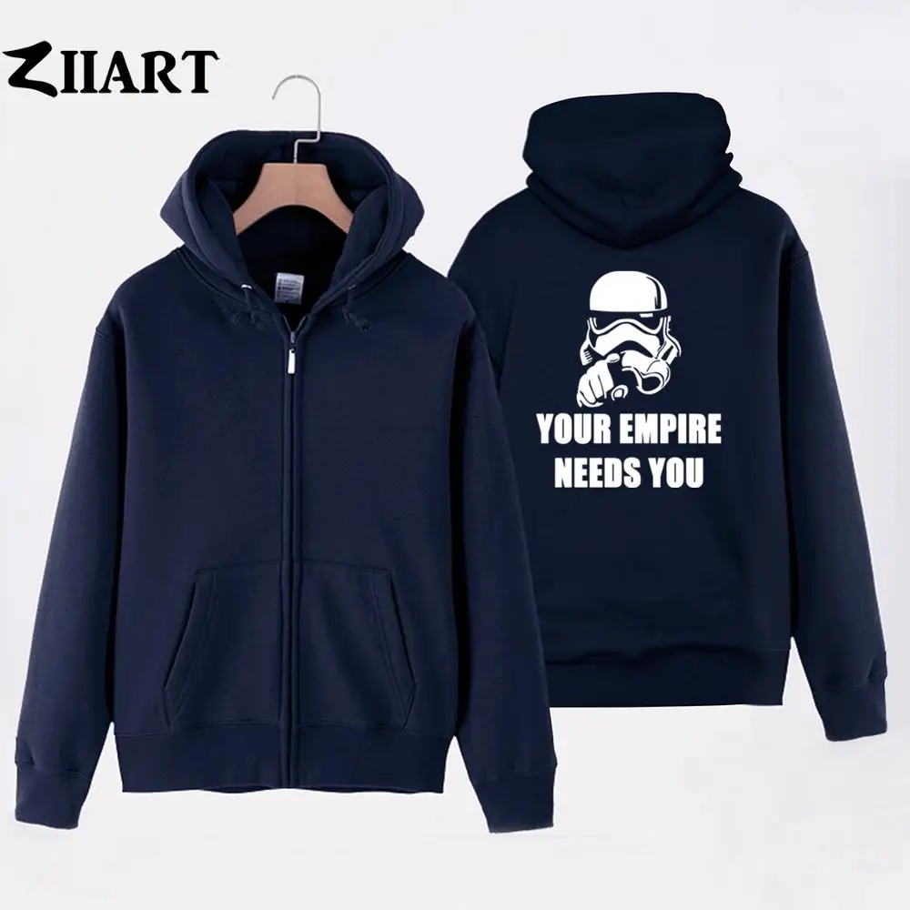 Star Wars Man Boy Coat Full Zip Hoodie Fleece Hooded Jacket Darth Vader Your Empire Needs You Autumn Winter Clothes ZIIART | Мужская