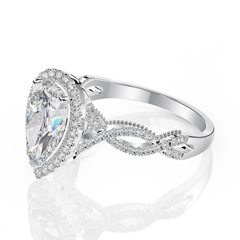 OEVAS роскошное 100% 925 пробы Серебряное 6 карат груша созданное Moissanite драгоценный