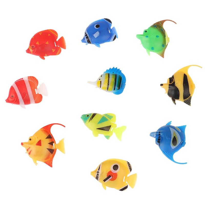 10pcs/lot Aquarium Landscaping Simulation Plastic Fish Fake Animal And Plant Decoration | Дом и сад