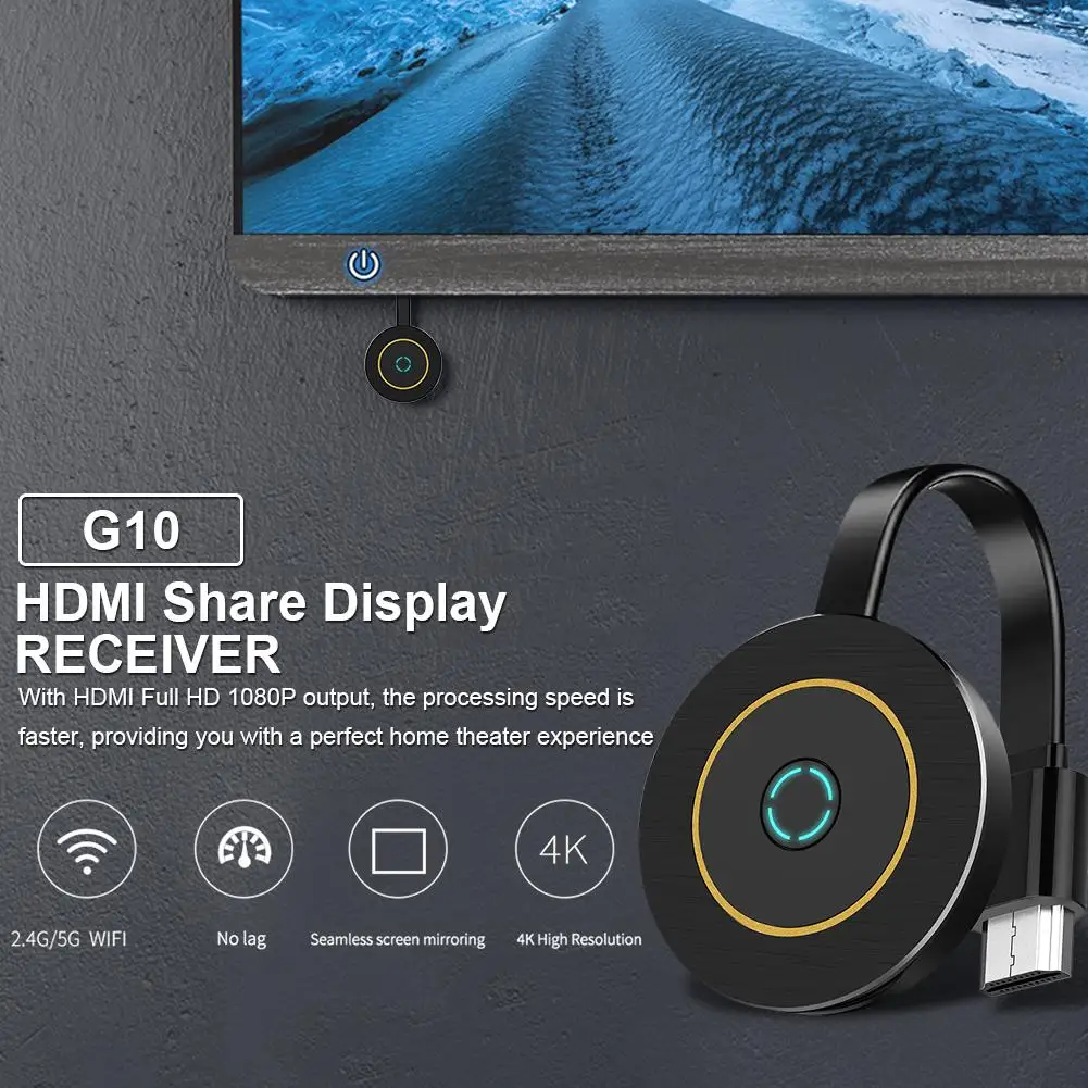G10 2 4G/5G wifi Дисплей ключ HDMI экран общий приемник беспроводной дисплей адаптер HD
