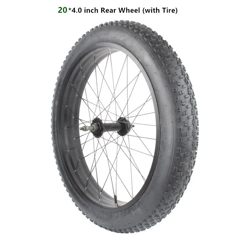 20 Rear Wheel w tir Бренд 20 26 Дюймов 4,0 широкая Толстая шина снегоход пляж грубая шина алюминиевый сплав набор колес внутренняя труба шины передние и задние колеса - Цвет: 20 Rear Wheel w tir
