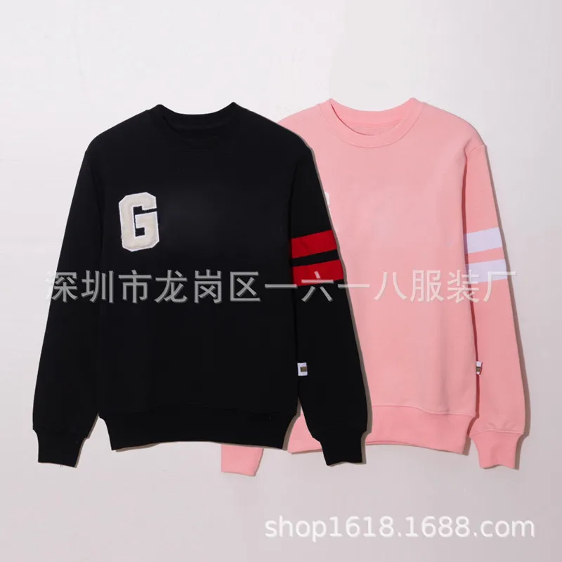 

Women Autumn Winter Letter Striped Print Flocking Sweatshirt Female Plus Size Pullovers Ladies Brand Casual Thick Tops ZM292