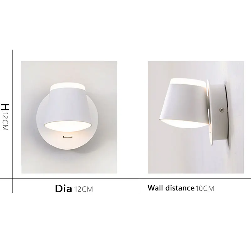 

Nordic modern led wall lamps Loft wall Sconce Adjustable wall lighting acrylic double head wall Lights for foyer study bedroom