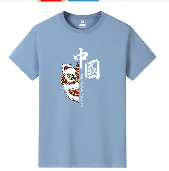 

Men's boys short-sleeved t-shirt round neck loose summer cotton plus size t-shirt