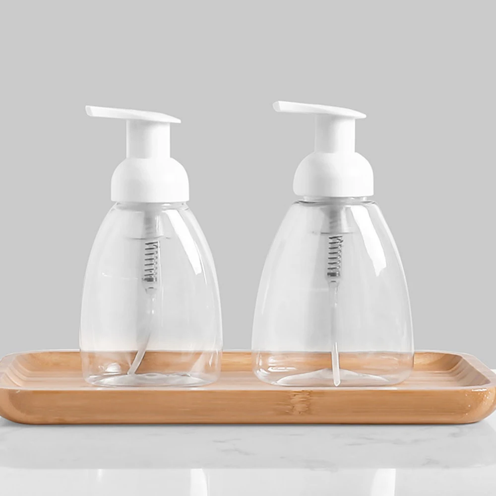 

2pcs 250/300ml Plastic Foam Pump Bottle Empty Lotion Shampoo Bottle Mousses Liquid Dispenser Portable Beauty Tool