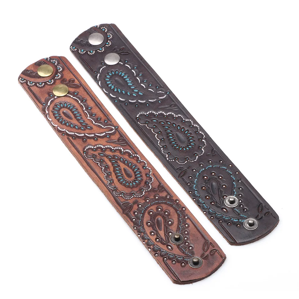 Новинка 2020 паровой панк Винтажный Браслет из натуральной кожи мужской