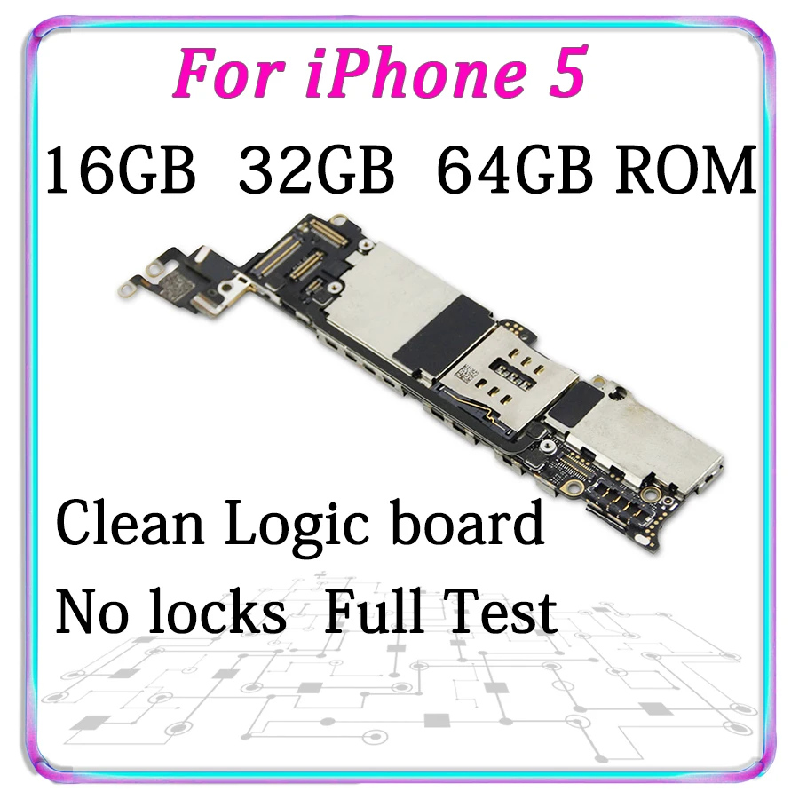 16 Гб/32 ГБ/64 ГБ разблокированная материнская плата для iPhone 5 оригинальная материнская плата с чипами Бесплатный iCloud IOS для iPhone 5 материнская плата