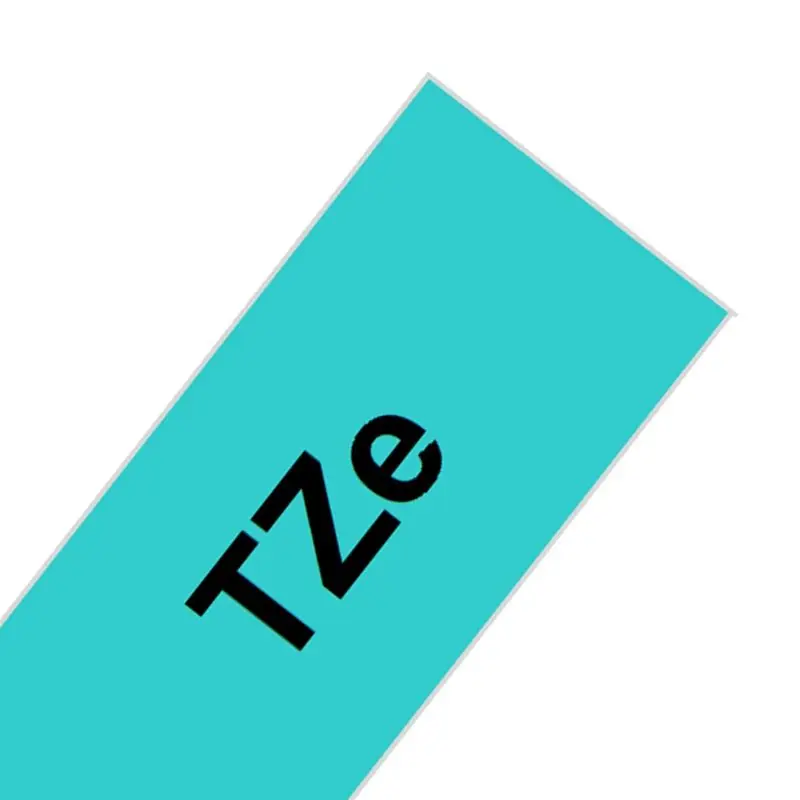BK on Turquoise Blue Юнистар TZe-211 TZe-611 ламинированные 6 мм x 8 м совместимый принтер наклеек Brother P-touch tze ленты белого и желтого цвета смешанные Цвет TZe 211 tze211Label чайник - Цвет: BK on Turquoise Blue