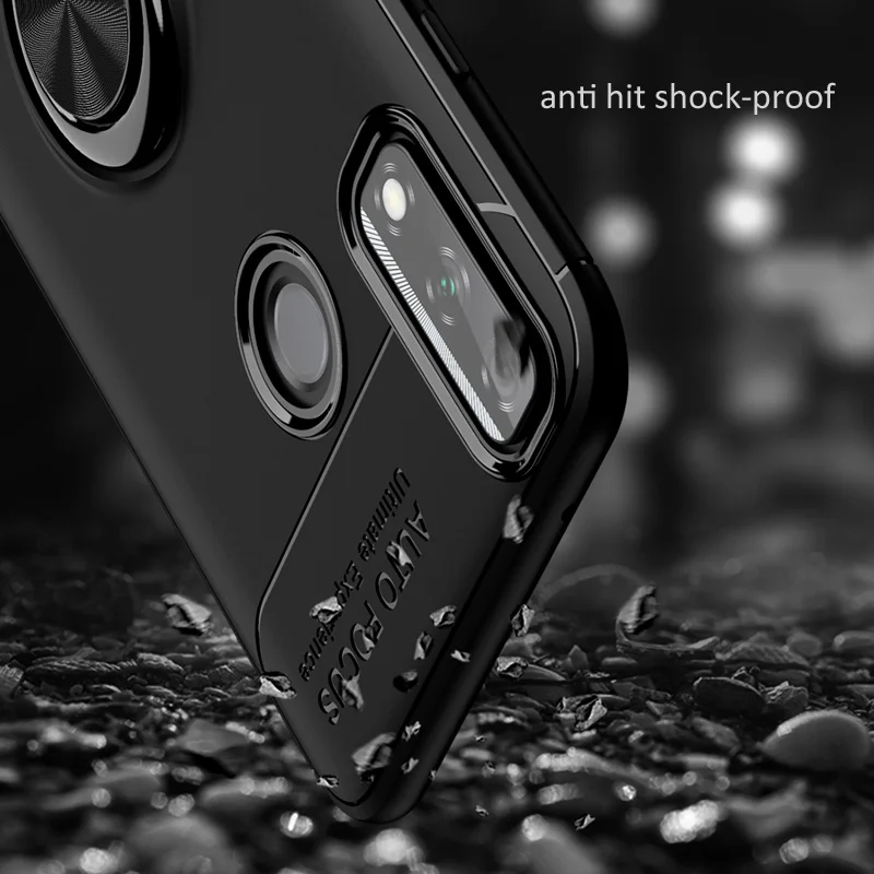 Корпус KEYSION Luxury Metal Ring для Huawei Y8S Soft Silicone Matte Shockproof Phone Back Cover.