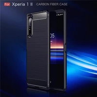 for sony xperia 1 ii xperia 1 iii case carbon fiber anti knock shockproof silicone armor case for sony xperia 5 ii xperia 10 iii
