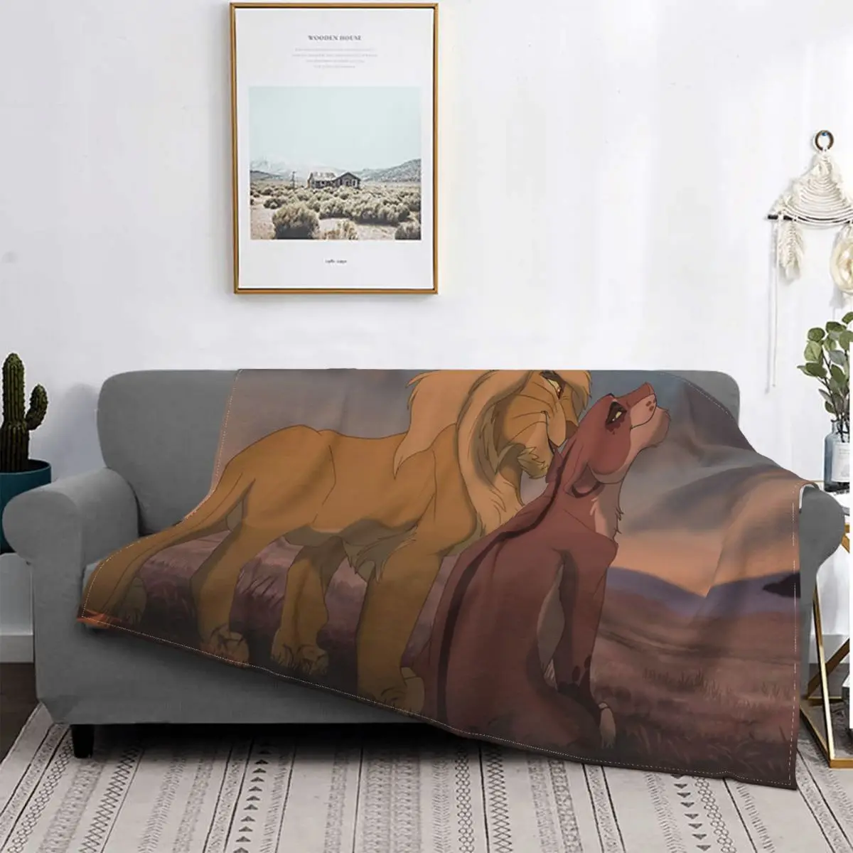 

Unset-Manta de lana de León para el invierno, edredón ligero multifunción para la cama y el aire libre