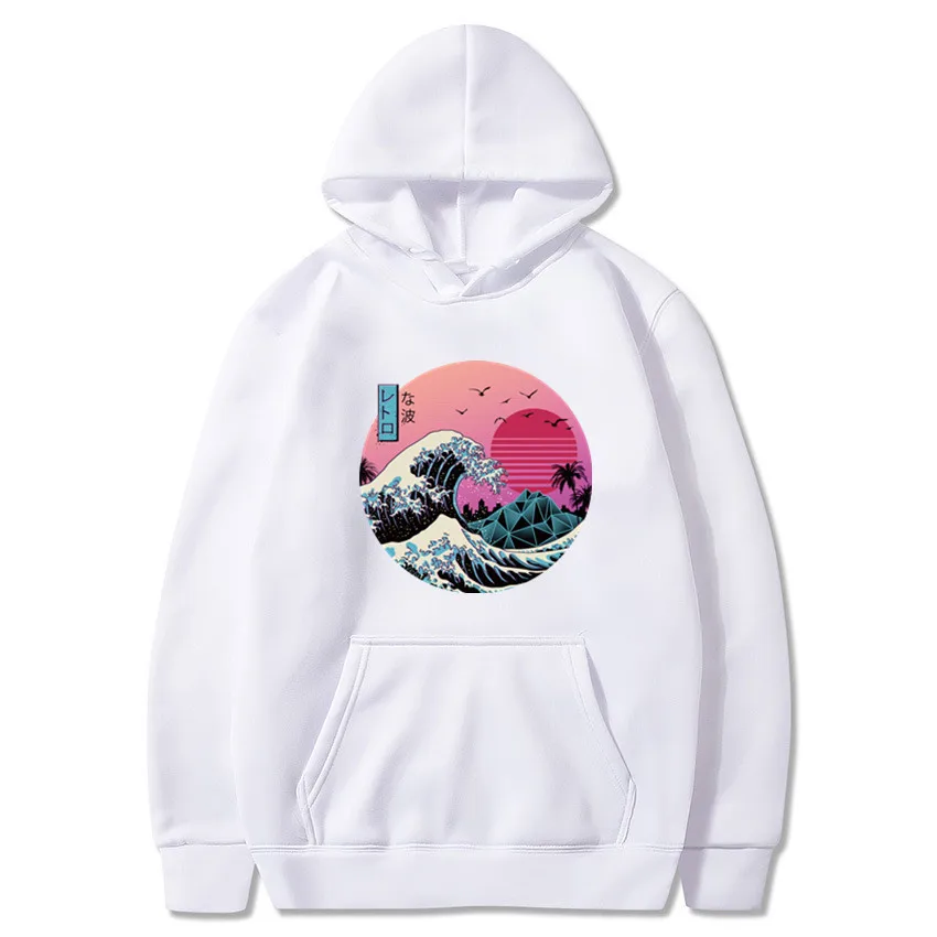 

Men Hip Hop Sweatshirt Hoodie Funny Wave Print Streetwear Harajuku Pullover Fleece Winter Autumn Casual Fashion OversizedClothes