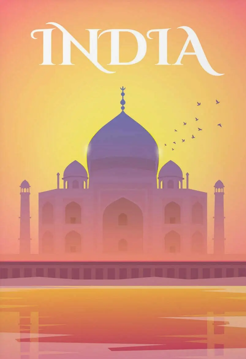 

Taj Mahal India Travel Tin Sign Indoor & Outdoor Home Bar Coffee Kitchen Wall Decor Taj Mahal Metal Tin Sign