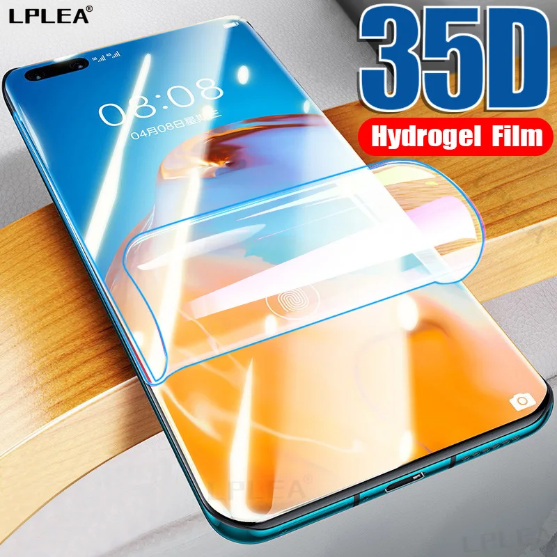 Мягкая изогнутая Гидрогелевая пленка 35D для Huawei P40 Lite P30 Pro P Smart 2019 Защита экрана P10