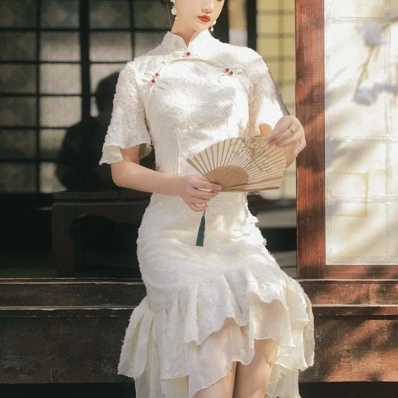 Современное Ципао Hanfu женское китайское платье г. восточное винтажное