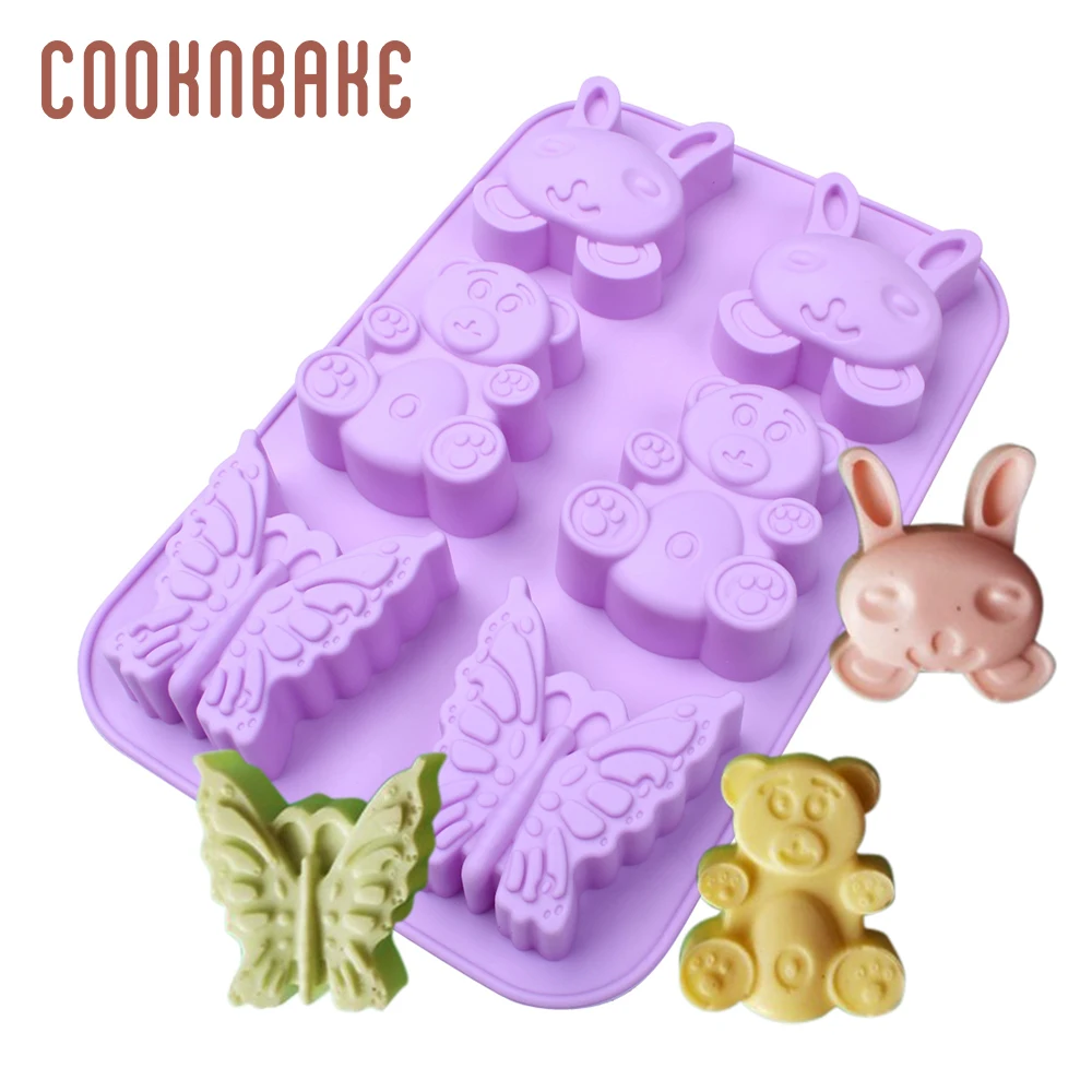 COOKNBAKE медвежонок Кондитерская форма силиконовая для мыла кролика пудинг хлеб 6
