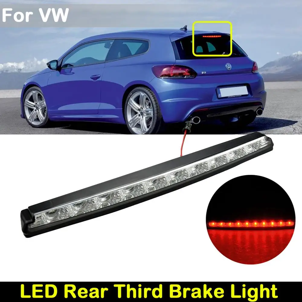 Прозрачные линзы красный светодиодный задний 3rd стоп светильник для VW Scirocco 2008 2016