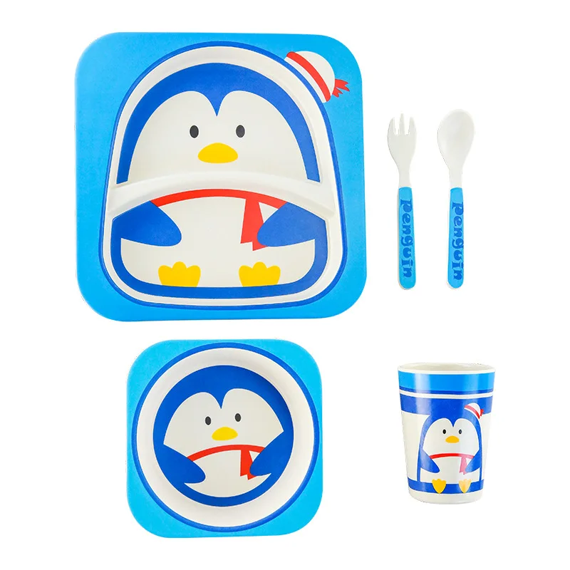 5 шт./компл. детская обеденная тарелка креативная съедобная посуда из бамбукового