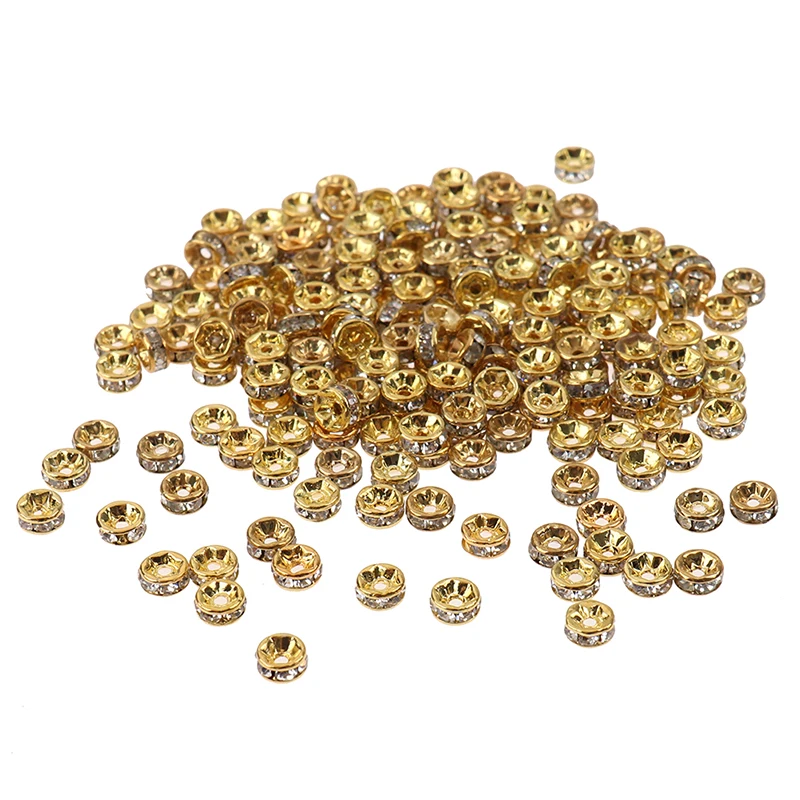 

200pcs/set Rhinestone Spacer Beads 5/7/8mm Fit Women DIY Jewelry Making Bracelet Necklace Earrings Beaded Material Accessories