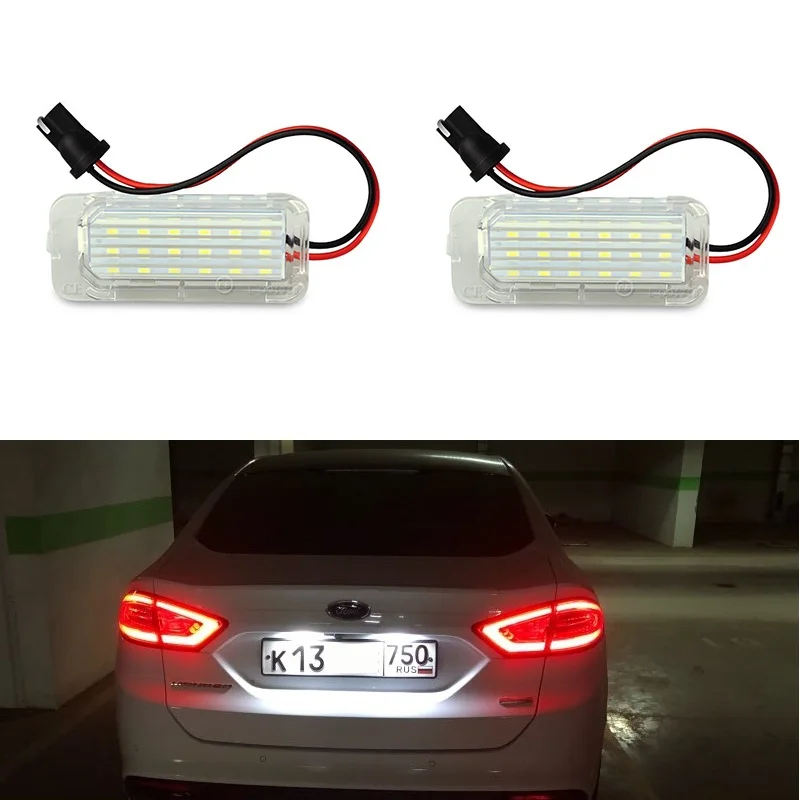 

AUXITO 2Pcs Error Free Number License Plate Light Lamp For Ford Focus MK3 Fiesta Mondeo MK4 S-Max Grand C-Max Kuga Galaxy MK3