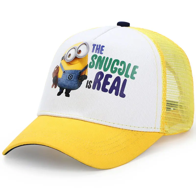 Детские шапки с миньонами летние тонкие детские бейсбольные шляпы от солнца для