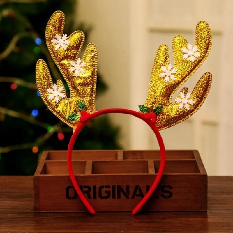 

12Pcs Christmas Headband Sequins Snowflake Shape Headband Children Adult Holiday Decoration Dress Up Props