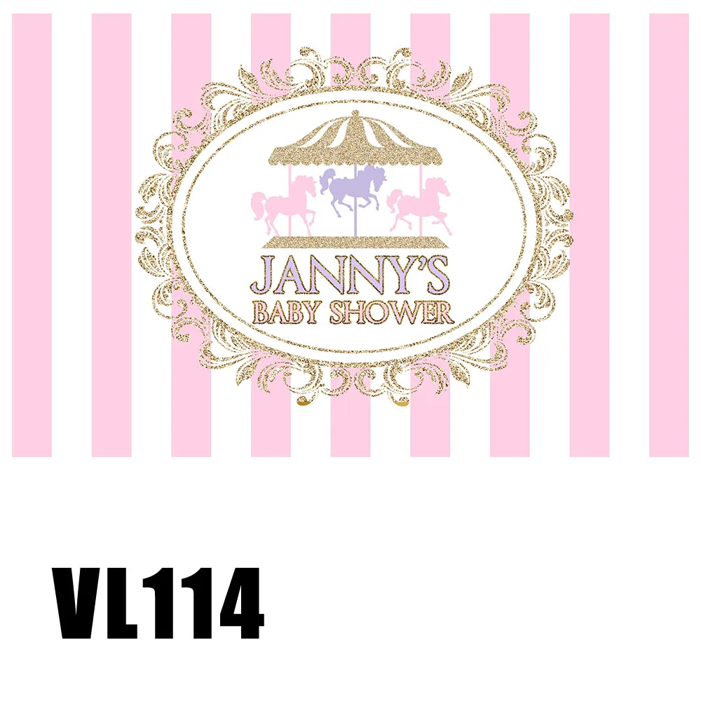 Пользовательские карусели детские вечерние фоны для девочек Babyshower фон фото