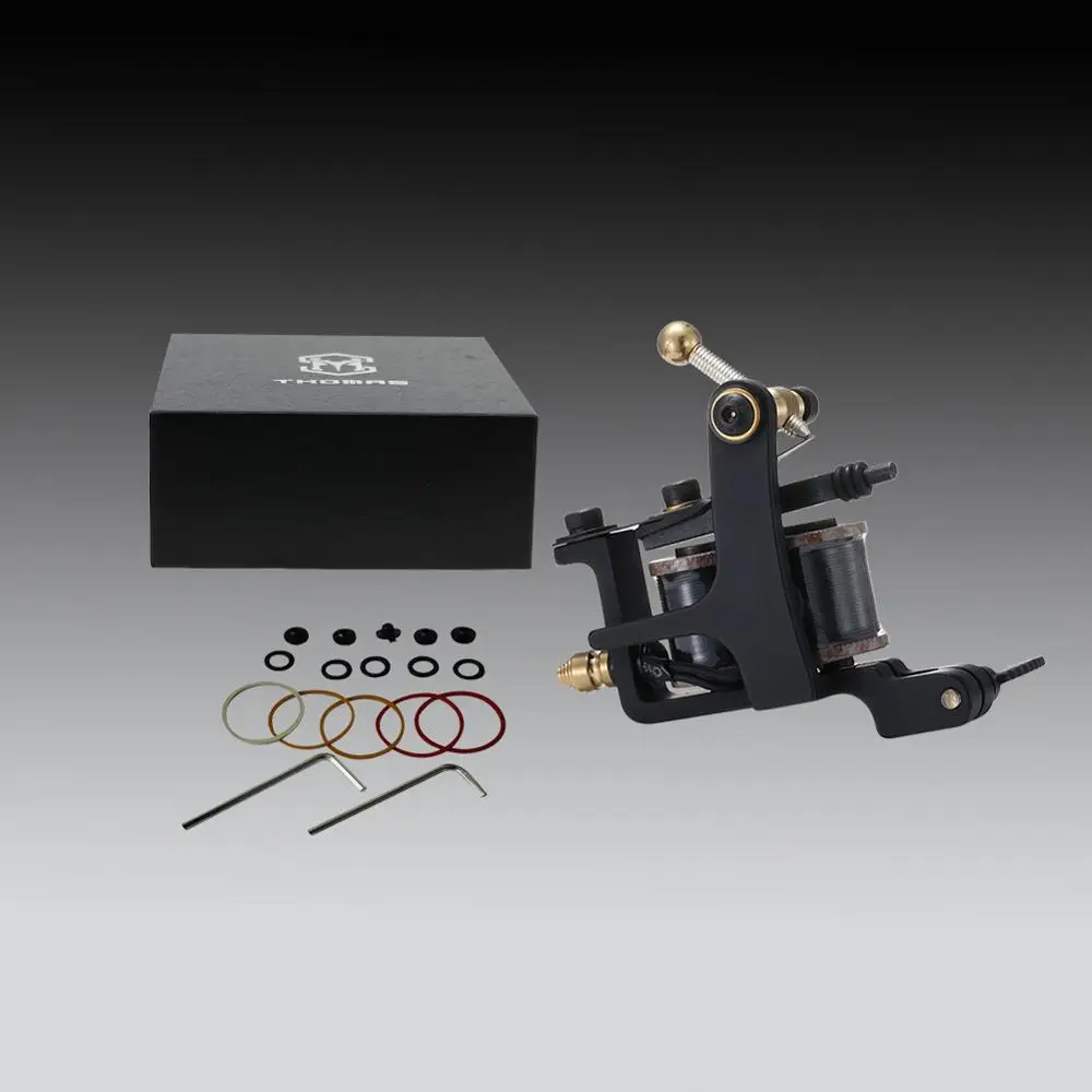 Машинка для тату-машинки Thomas Liner чугунная рама ручной работы 10 обмоточных катушек