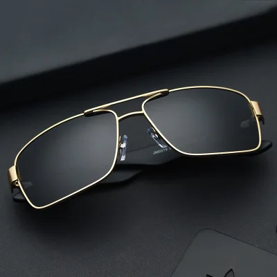 

2021 new polarized sunglasses men's retro large box metal polarized sunglasses men's sunglasses