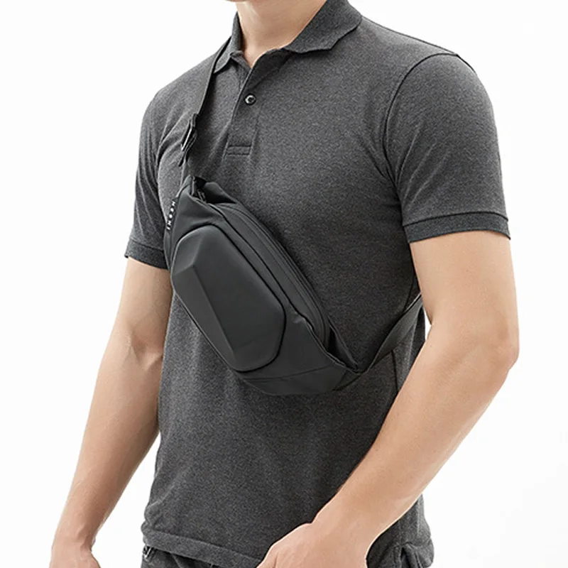 

Hard shell fanny pack for men black purses crossbody chest bag designer waist bag luxury brand bag fashion korean belt bum bag