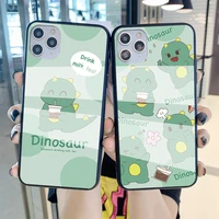 for samsung galaxy note 8 9 plus 10 lite 20 pro ultar case cartoon dinosaur hard glass cover for samsung a31 a41 a40 note 20