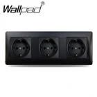 Тройная настенная розетка с матовой пластиковой панелью, 16 А, 234*86 мм, 220 В