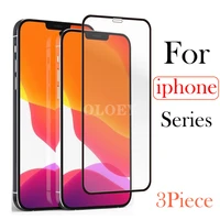 3Piece Full Cover Tempered Glass For iphone Pro Max phone case Safety film Accessories For iphone 12Pro Max glass