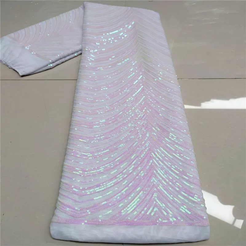 

2021 белая вышитая африканская кружевная ткань с блестками французский в нигерийском стиле Тюлевая сетчатая кружевная ткань с блестками по к...