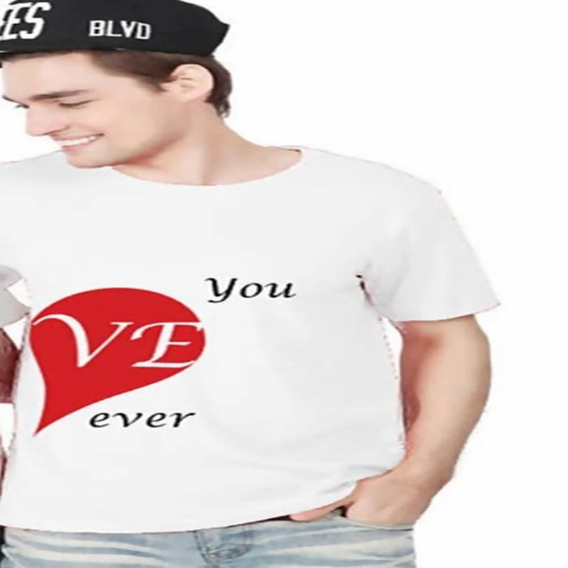 

Lovers short sleeves 2021 new summer printing black and white lovers short sleeves round collar short sleeves