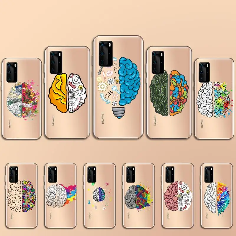 

Brain Test Puzzles Games pattern Phone Case Transparent for Huawei P 40 20 30 10 mate pro lite plus custom protective cover